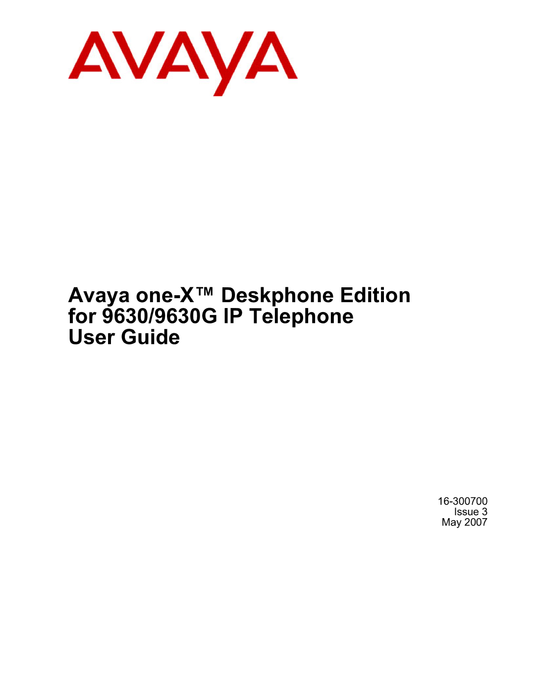 Avaya one-X manual Issue 3 May 