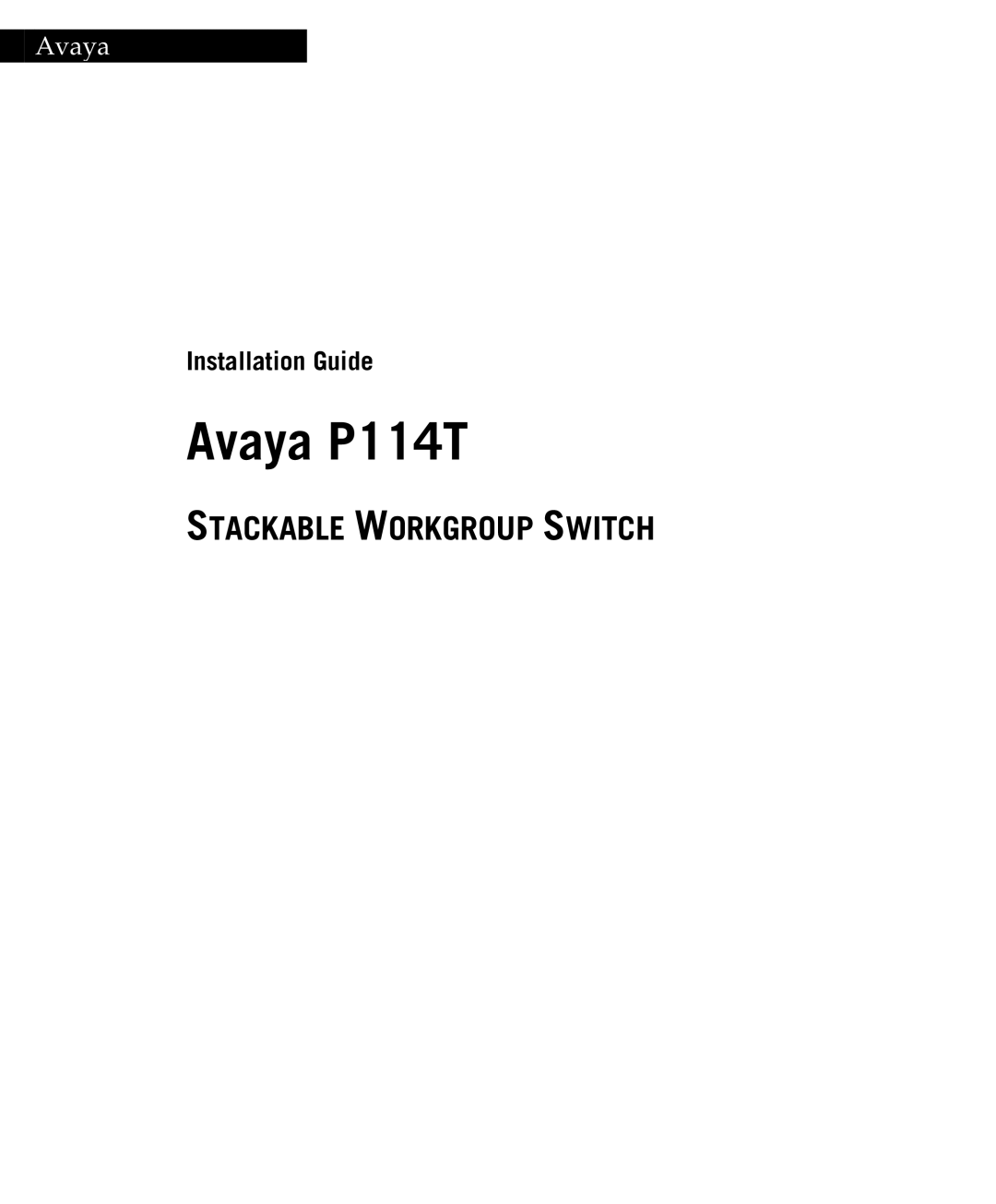 Avaya manual Avaya P114T 