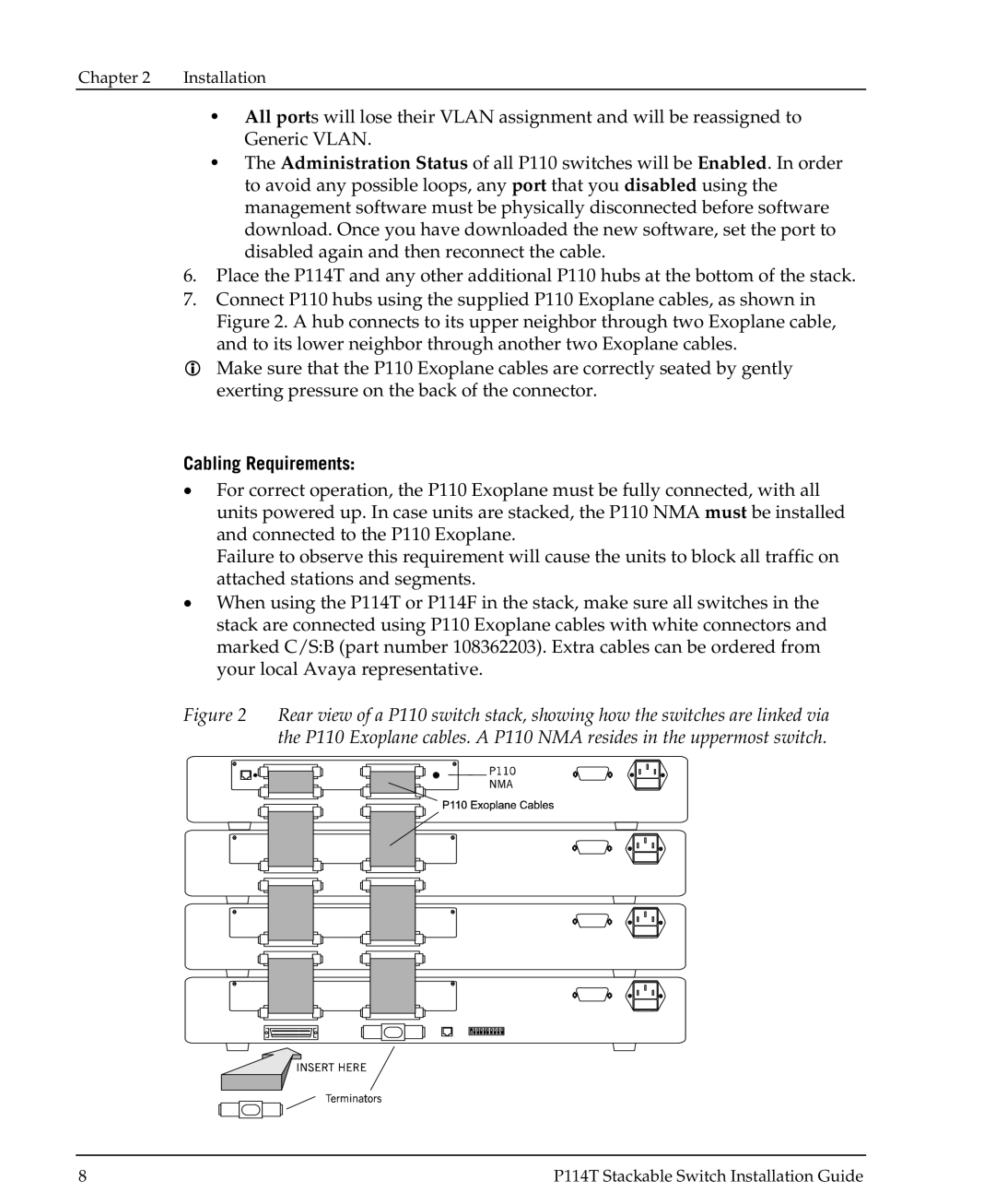 Avaya P114T manual Cabling Requirements 