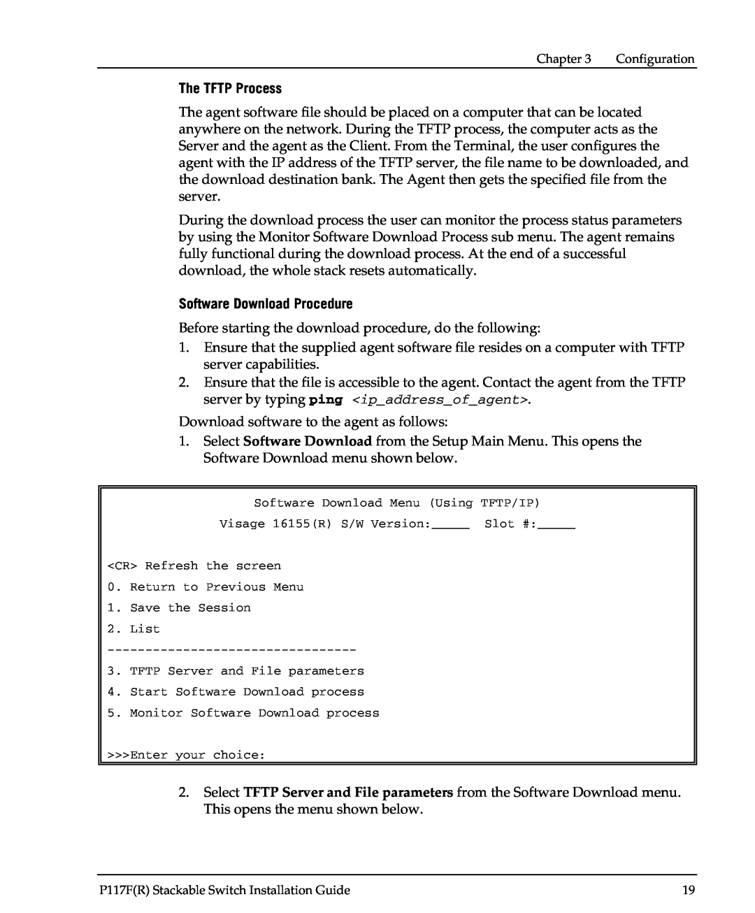 Avaya P117F(R) manual The TFTP Process, Software Download Procedure 