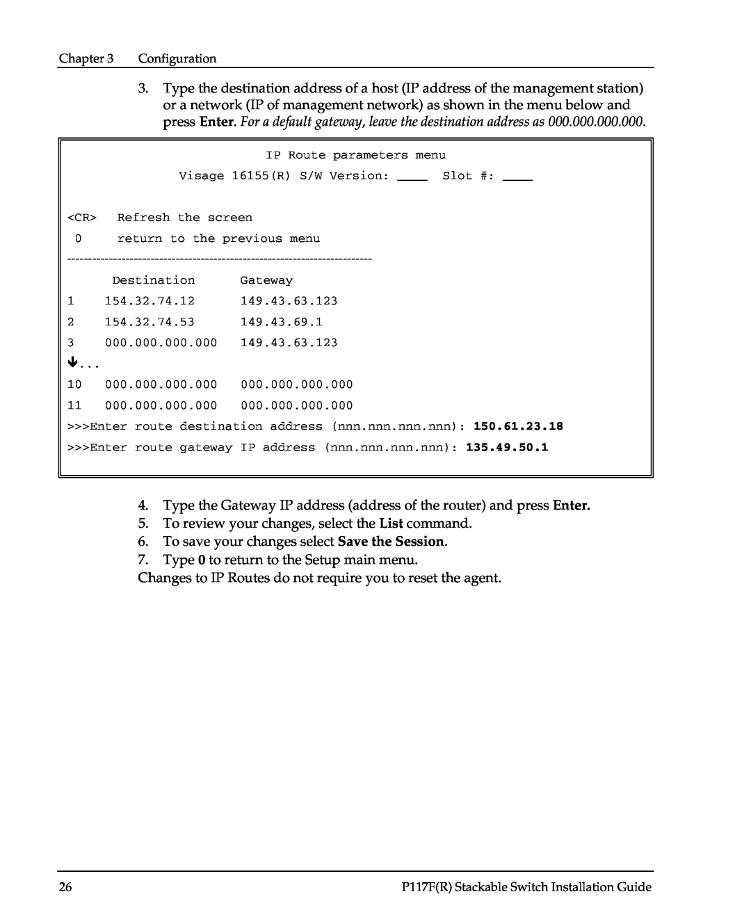 Avaya P117F(R) manual Type the Gateway IP address address of the router and press Enter 