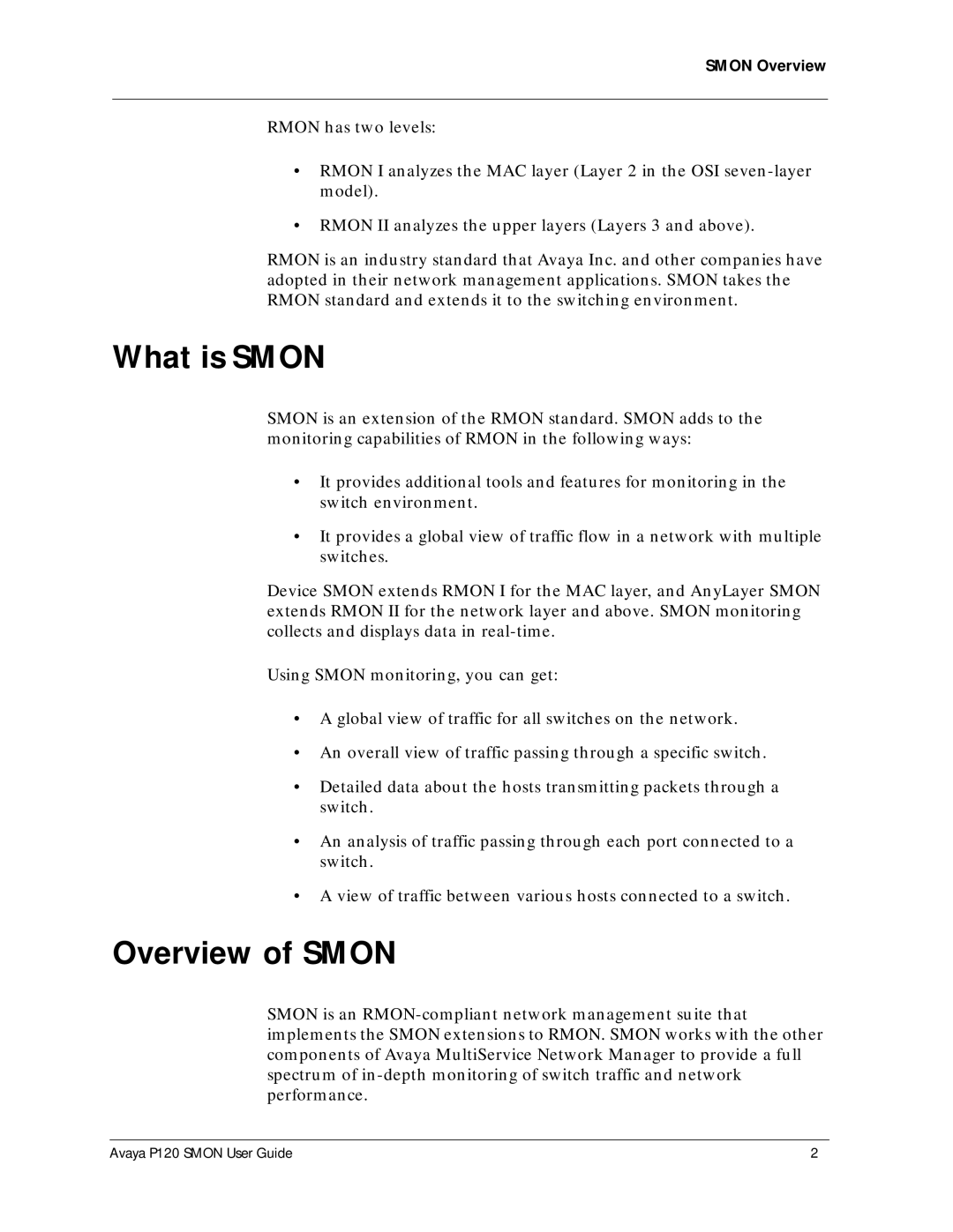 Avaya P120 SMON manual What is Smon, Overview of Smon 