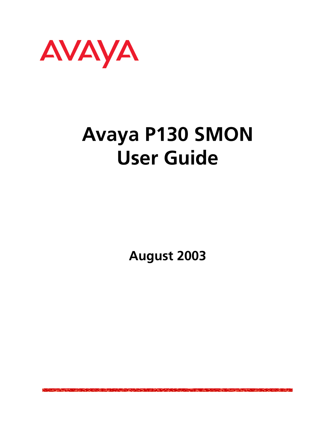 Avaya P130 SMON manual 