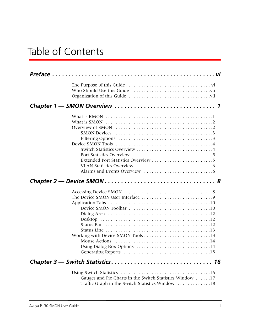 Avaya P130 SMON manual 