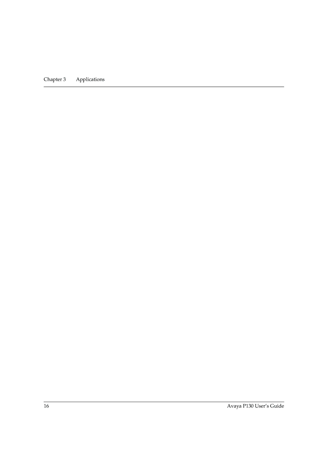 Avaya manual Chapter Applications Avaya P130 User’s Guide 