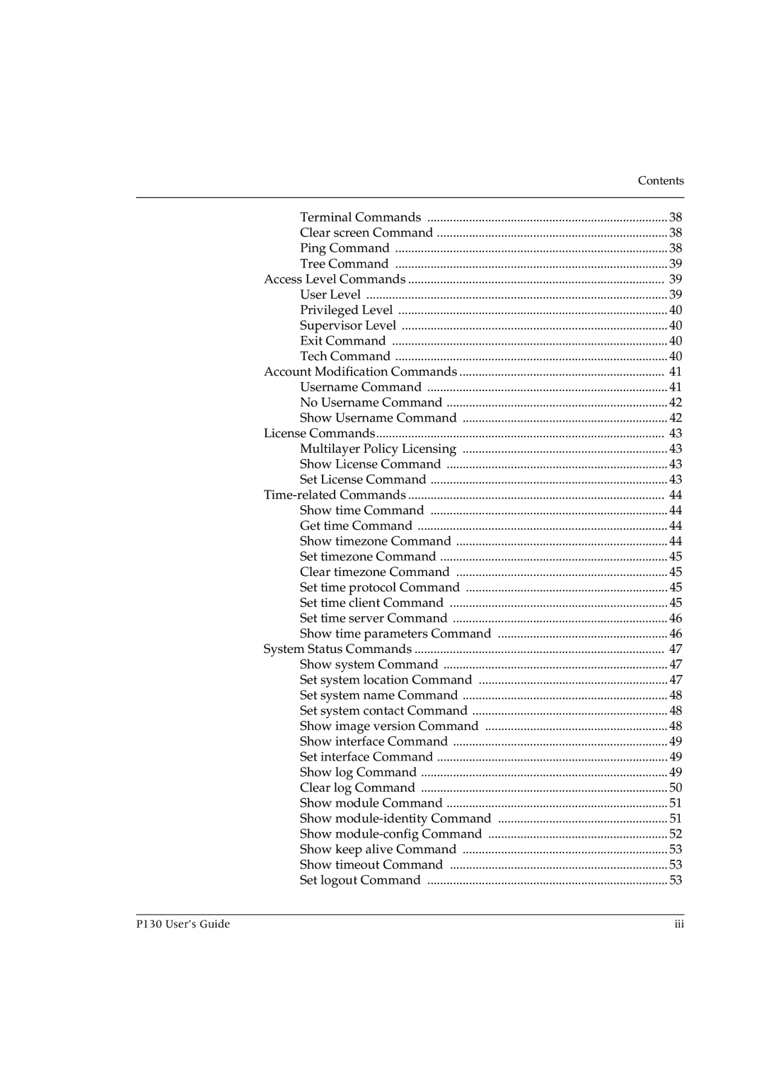 Avaya manual P130 User’s Guide Iii 