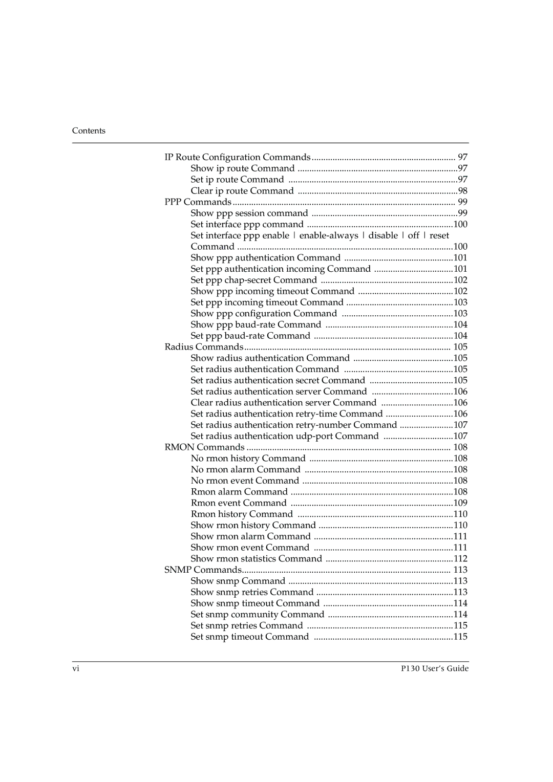 Avaya P130 manual Contents 