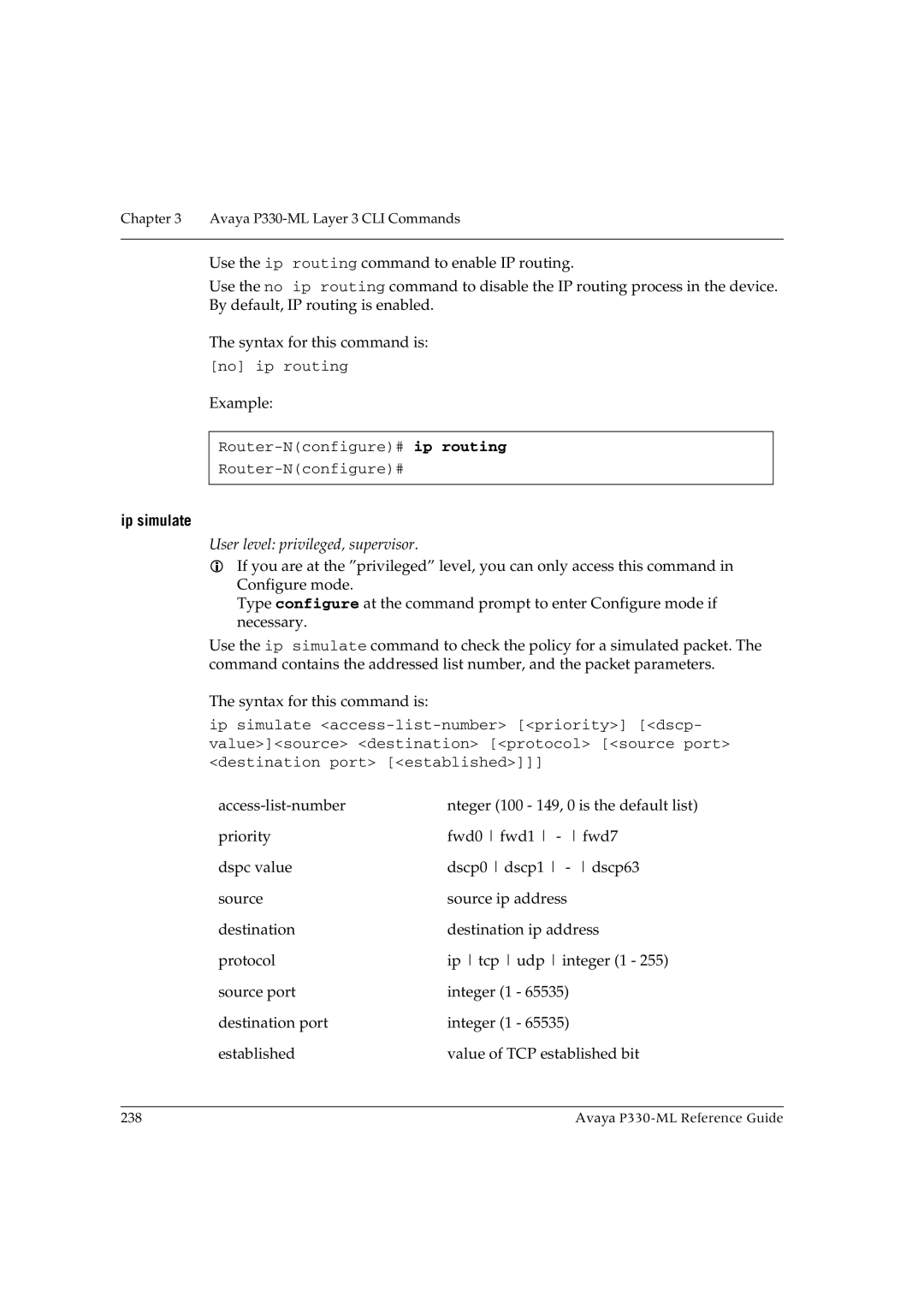 Avaya P330-ML-ML manual No ip routing 