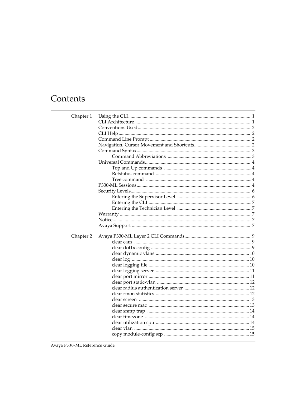 Avaya P330-ML-ML manual Contents 