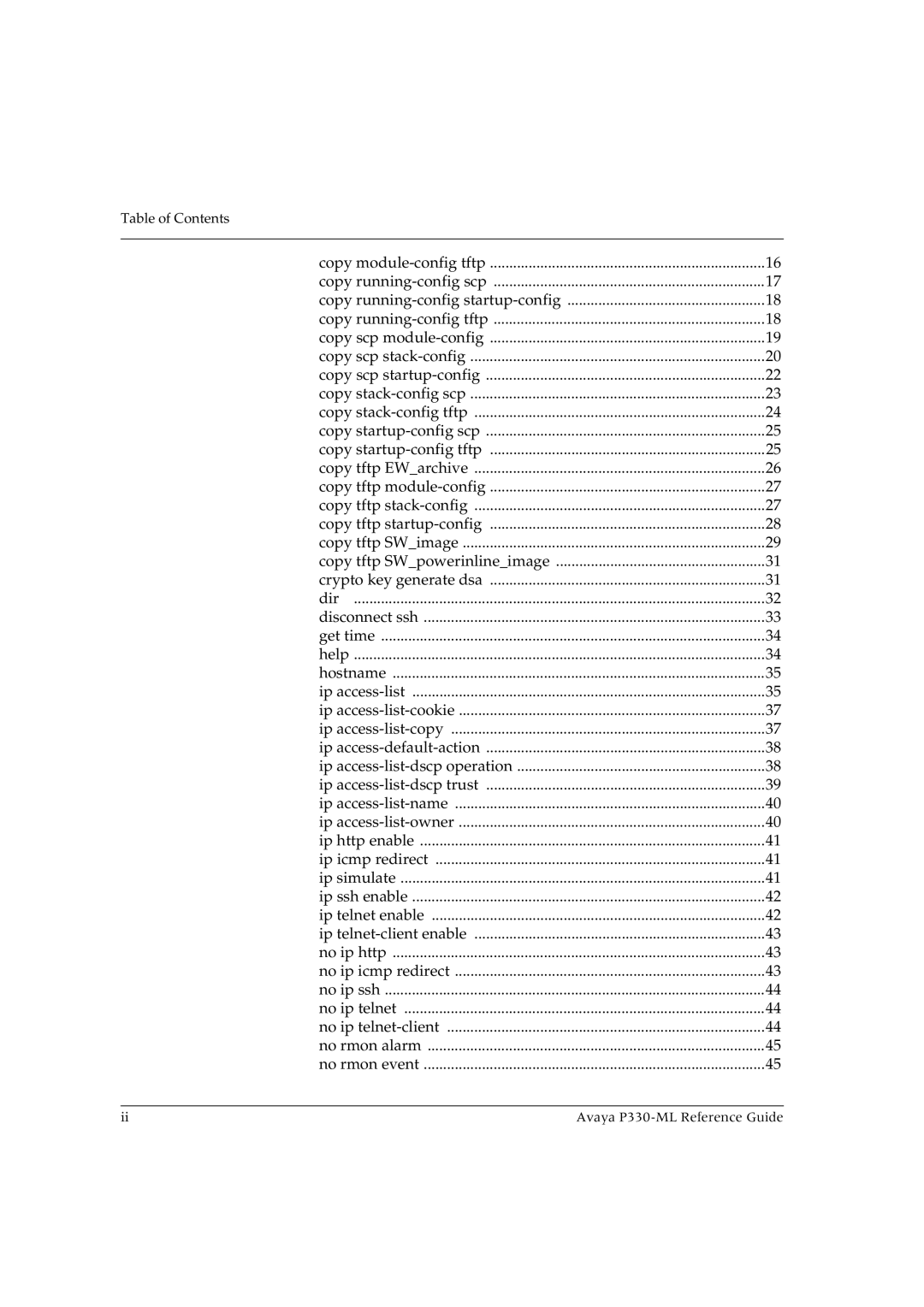 Avaya P330-ML-ML manual Table of Contents 