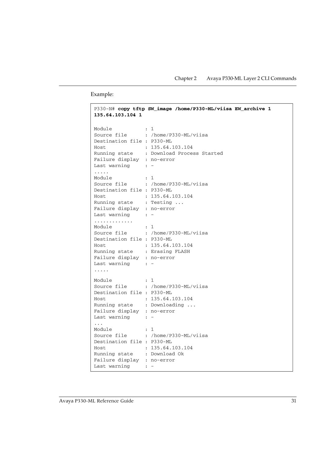 Avaya P330-ML-ML manual Example 