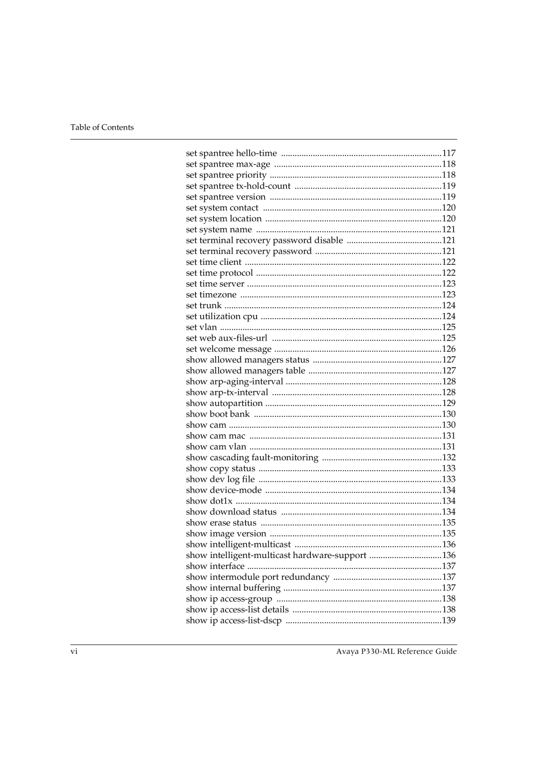 Avaya P330-ML-ML manual Table of Contents 