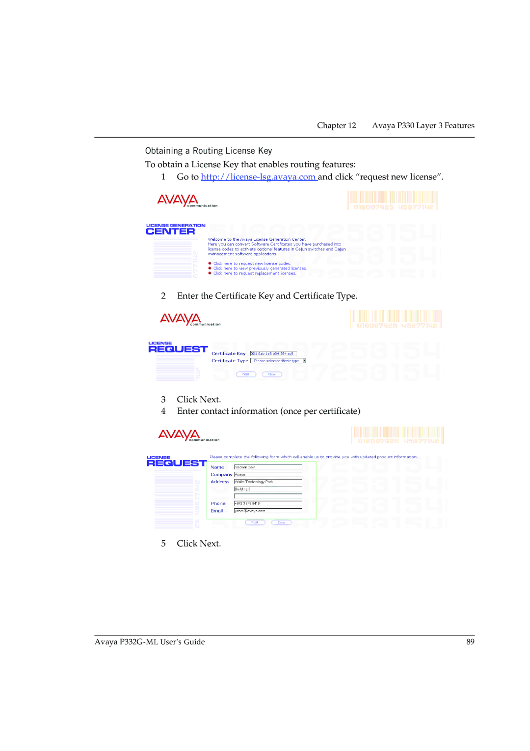 Avaya P332G-ML manual Obtaining a Routing License Key 