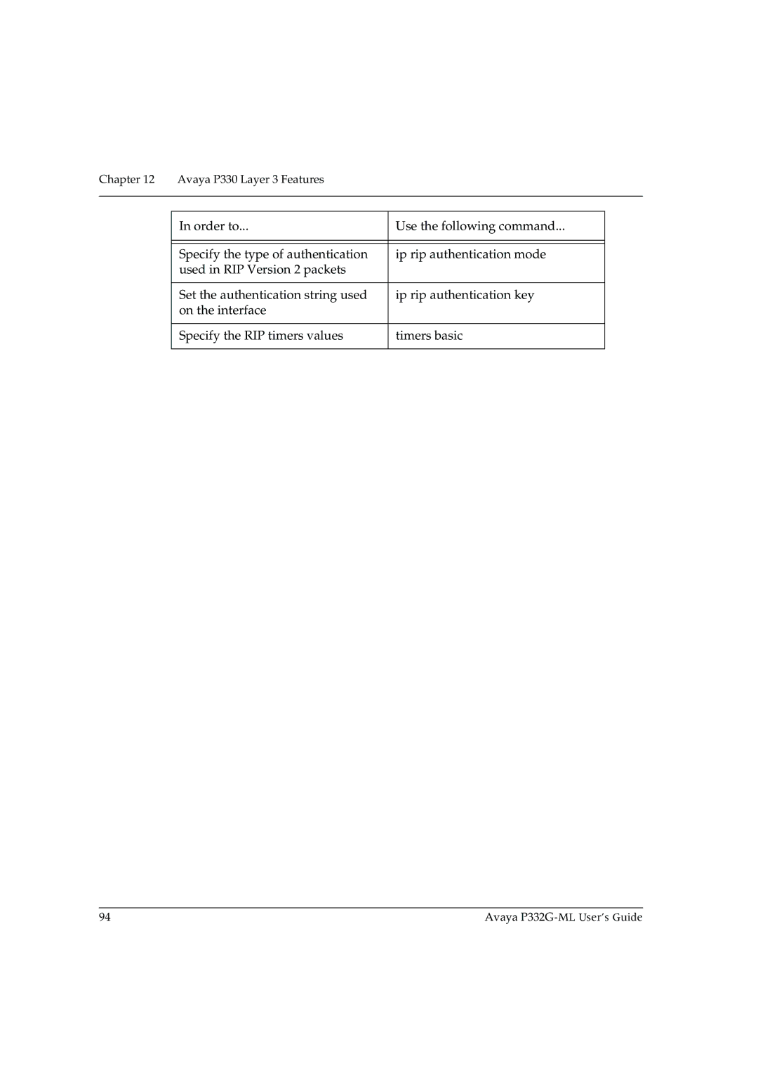 Avaya P332G-ML manual Avaya P330 Layer 3 Features 