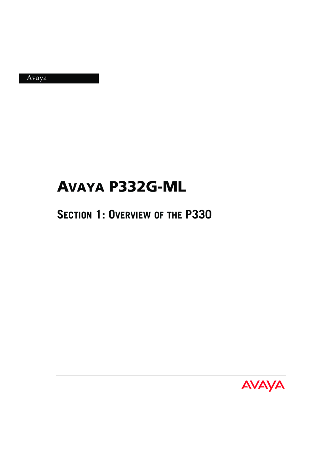 Avaya P332G-ML manual Overview of the P330 