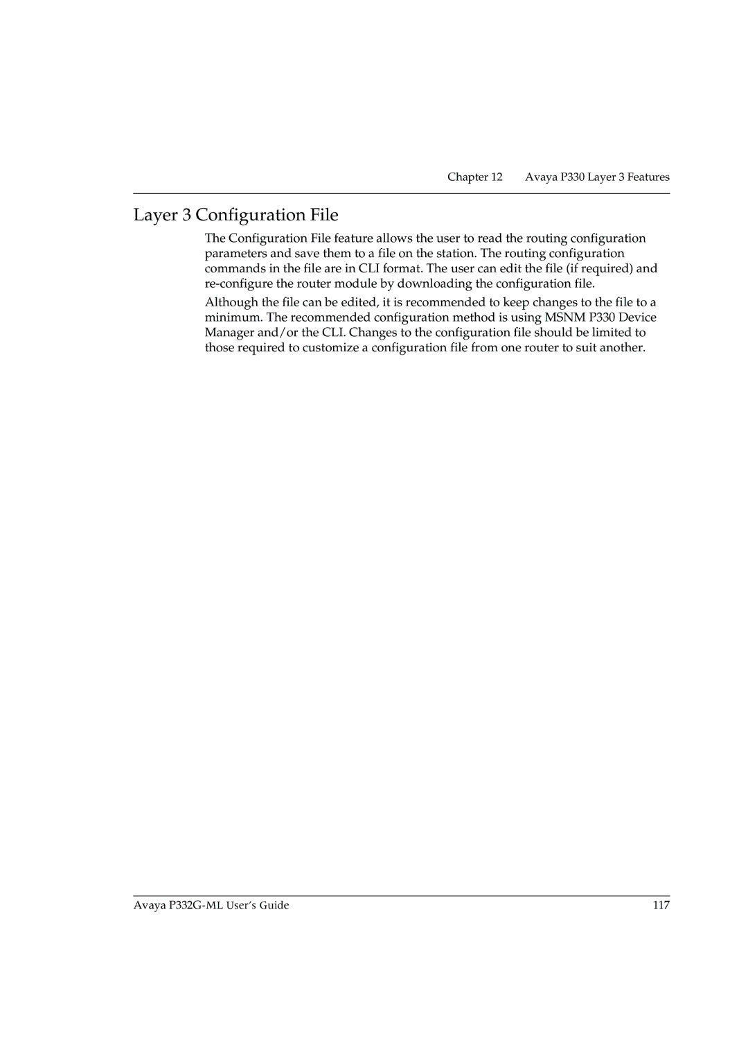Avaya P332G-ML manual Layer 3 Configuration File 