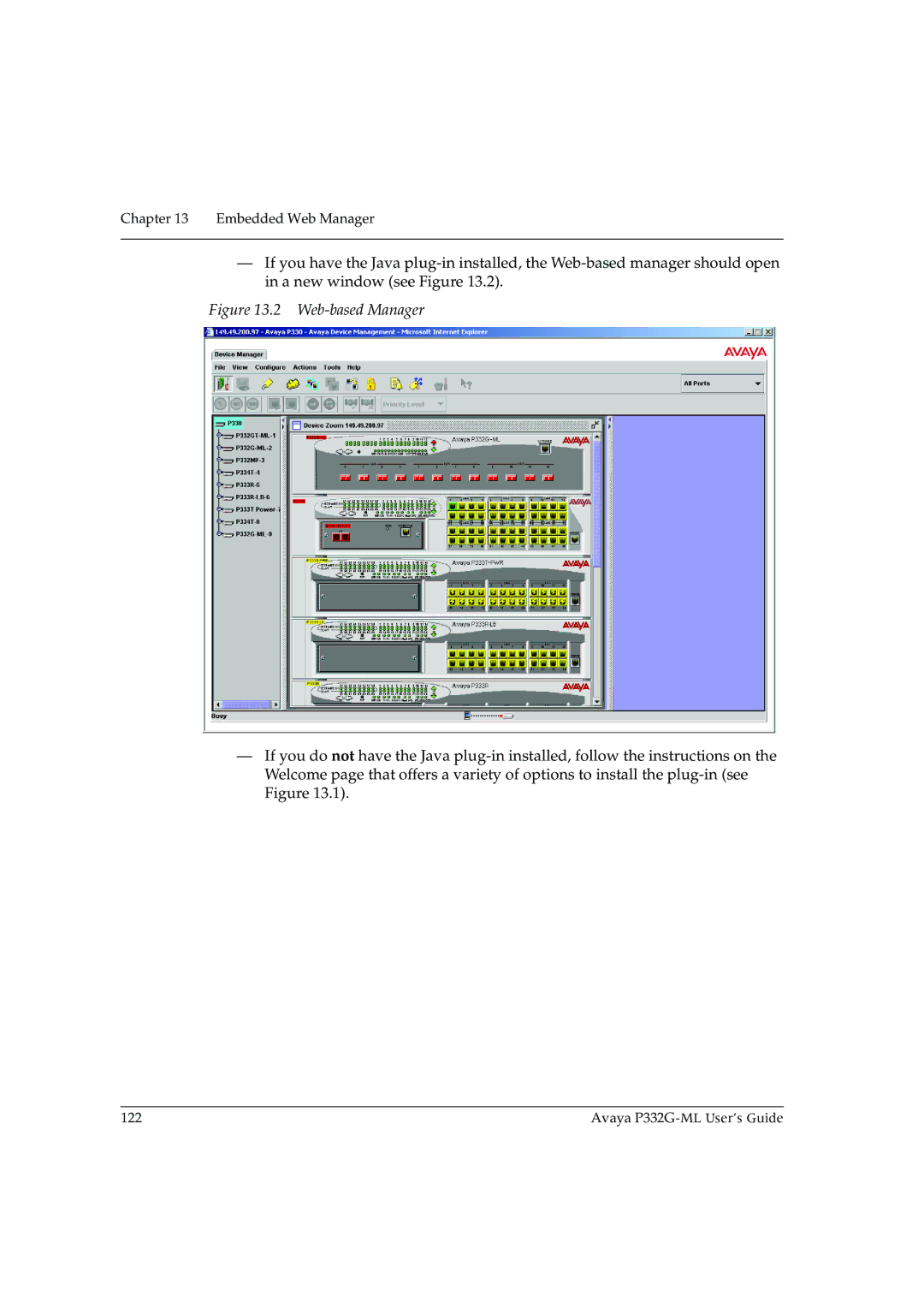 Avaya P332G-ML manual Web-based Manager 