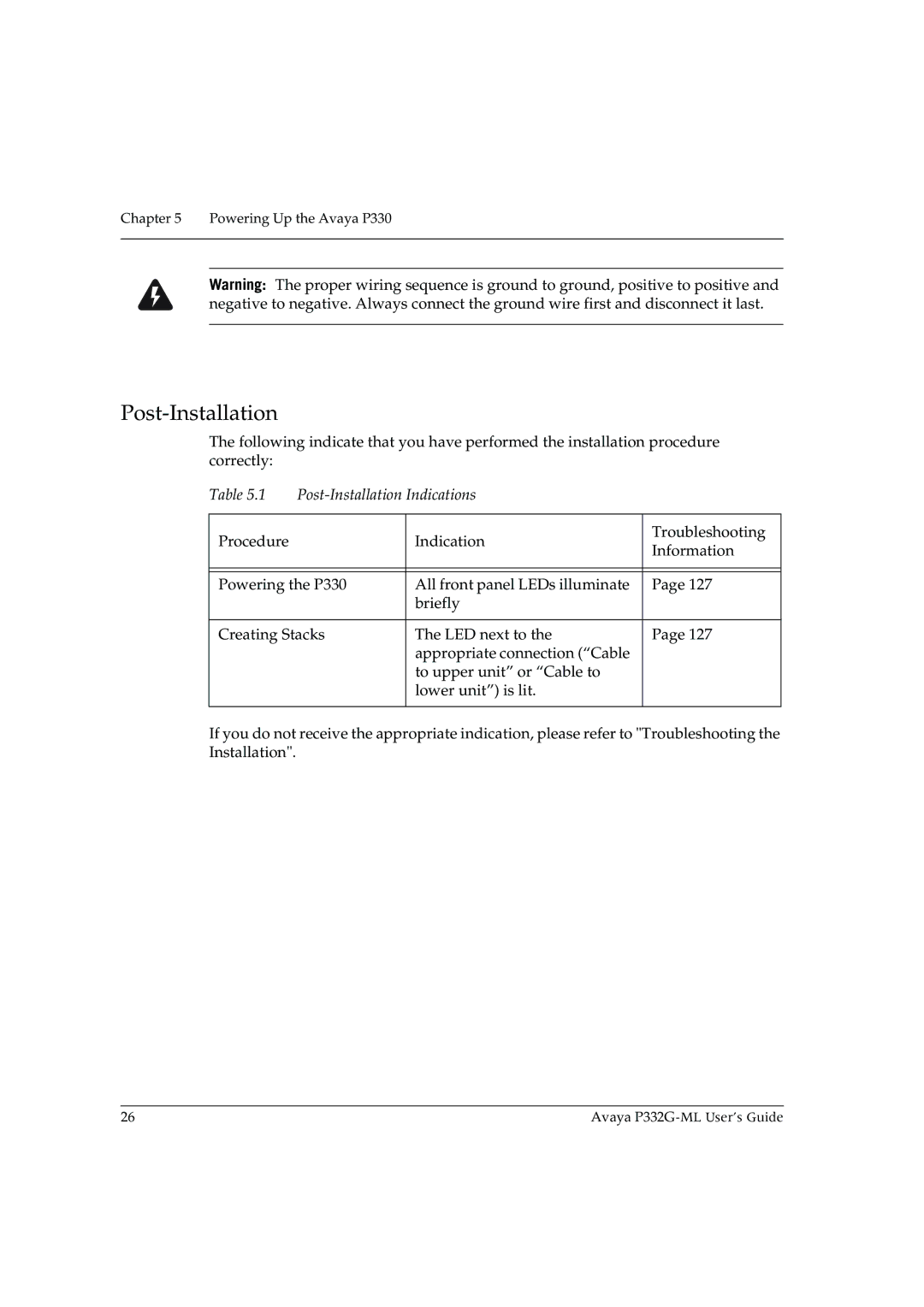 Avaya P332G-ML manual Post-Installation 