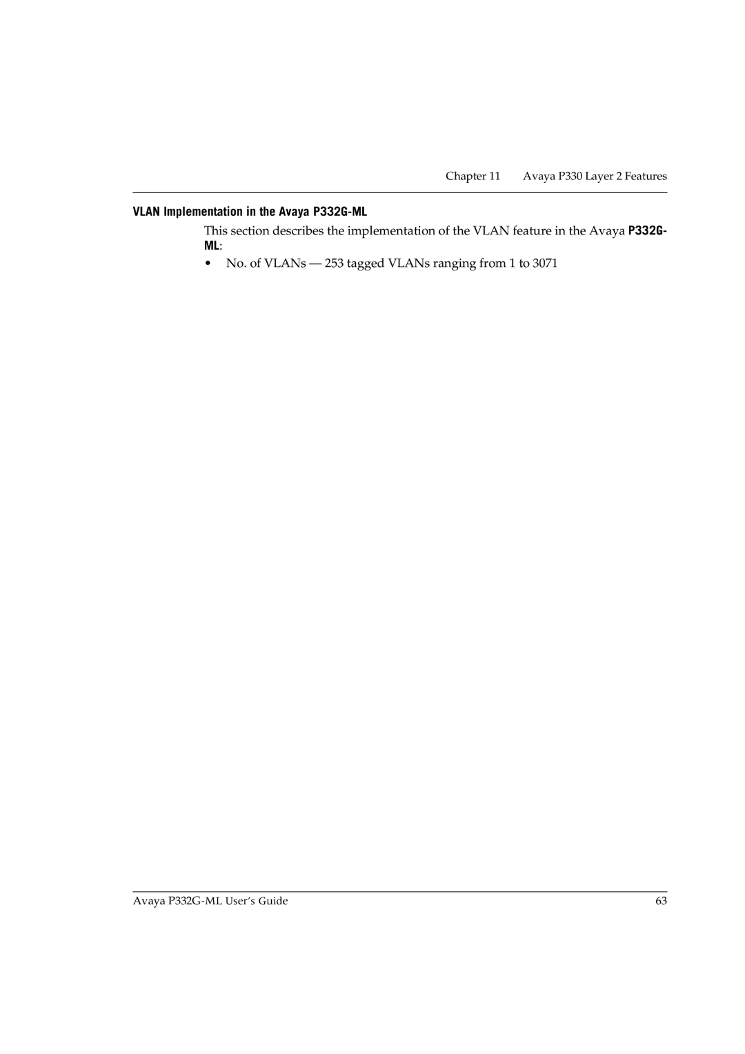 Avaya manual Vlan Implementation in the Avaya P332G-ML 