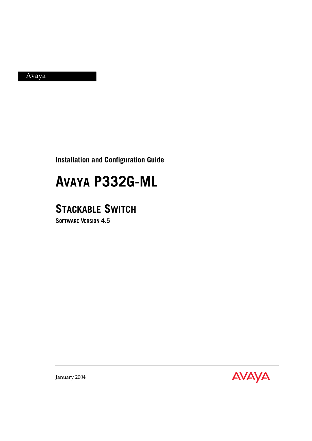 Avaya manual Avaya P332G-ML 