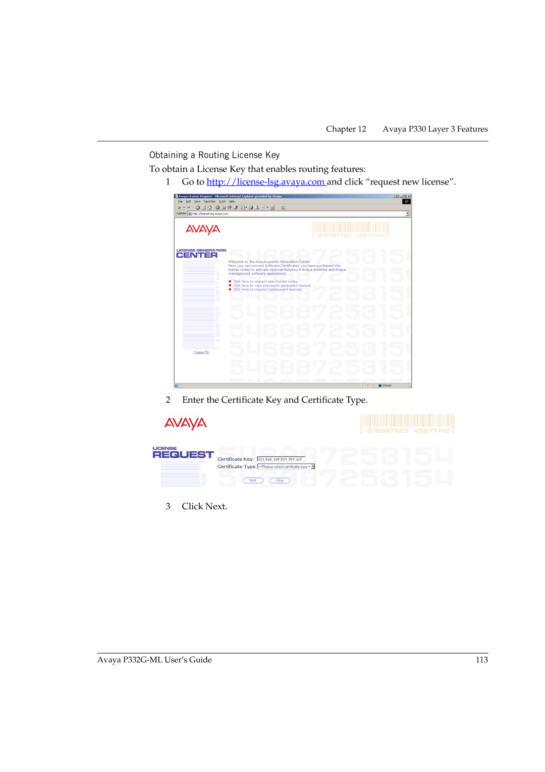 Avaya P332G-ML manual Obtaining a Routing License Key 