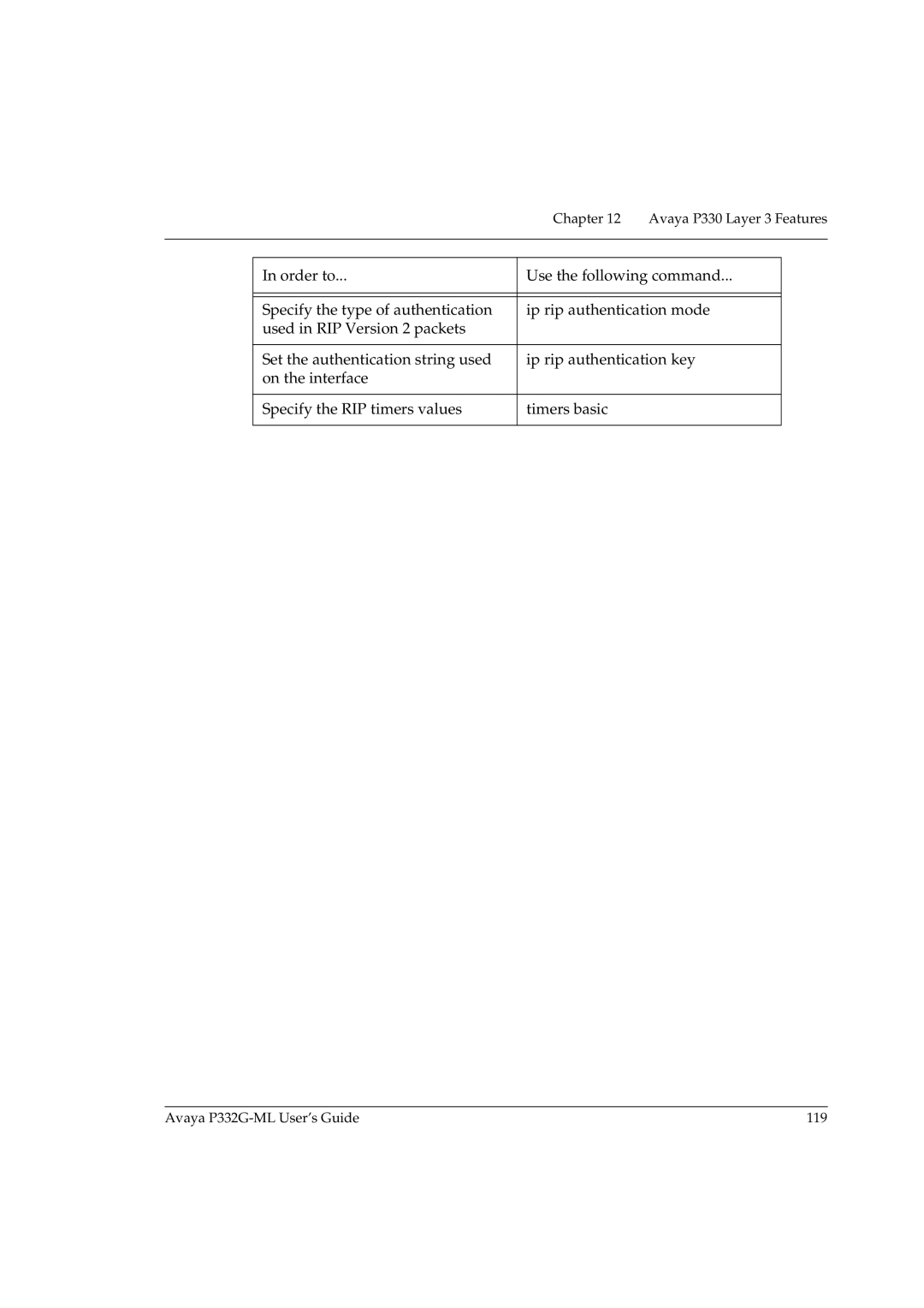 Avaya manual Avaya P332G-ML User’s Guide 119 