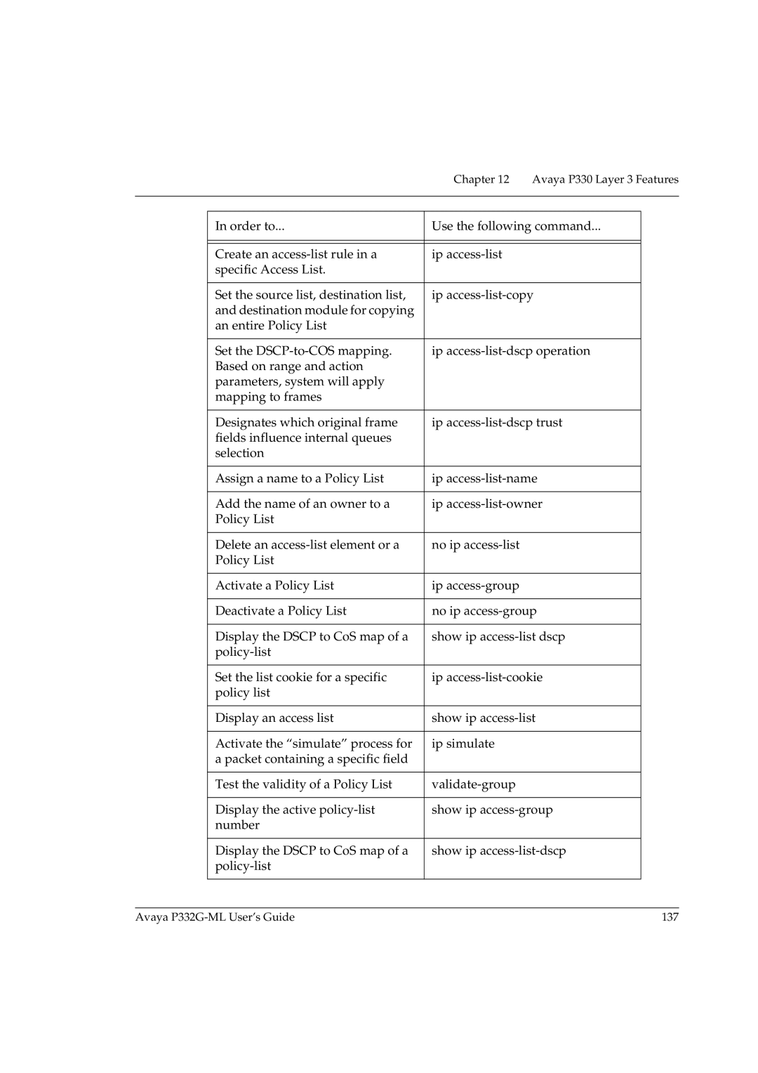 Avaya manual Avaya P332G-ML User’s Guide 137 