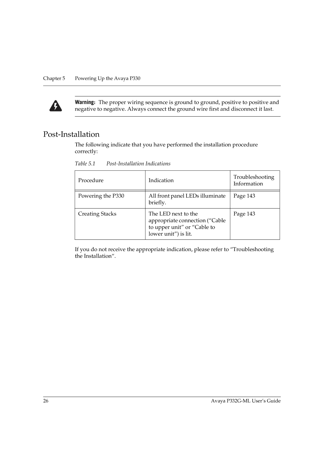 Avaya P332G-ML manual Post-Installation 