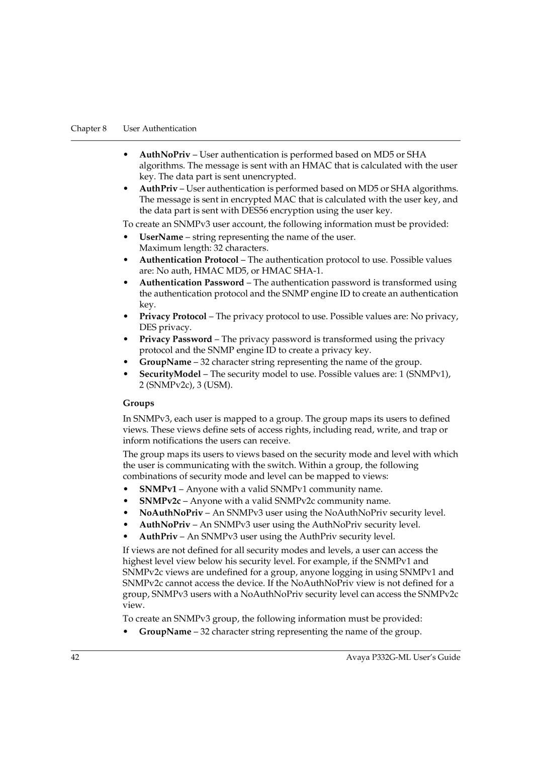 Avaya P332G-ML manual Groups 