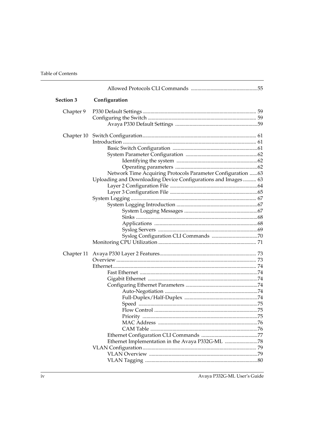 Avaya P332G-ML manual Section Configuration 