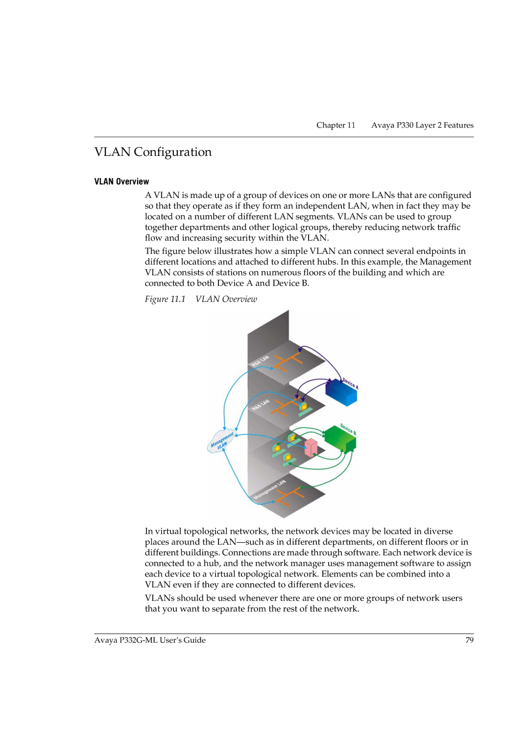 Avaya P332G-ML manual Vlan Configuration, Vlan Overview 