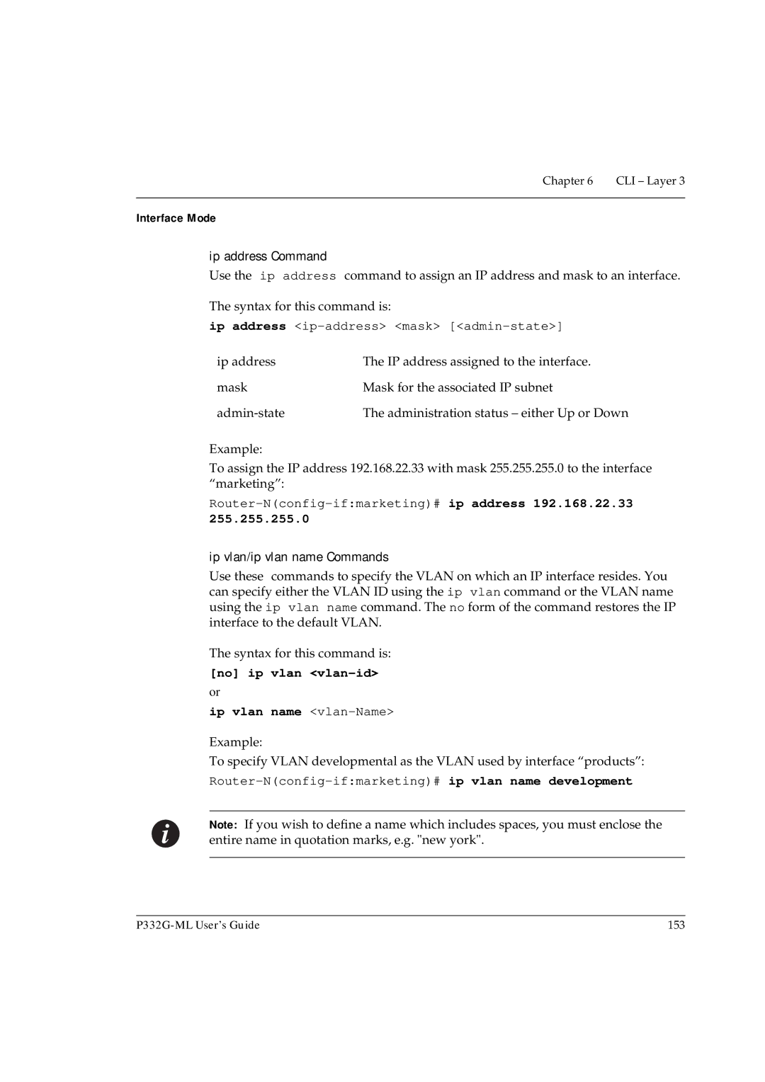 Avaya P332G-ML manual Interface Mode, 255.255.255.0, No ip vlan vlan-id Ip vlan name vlan-Name 