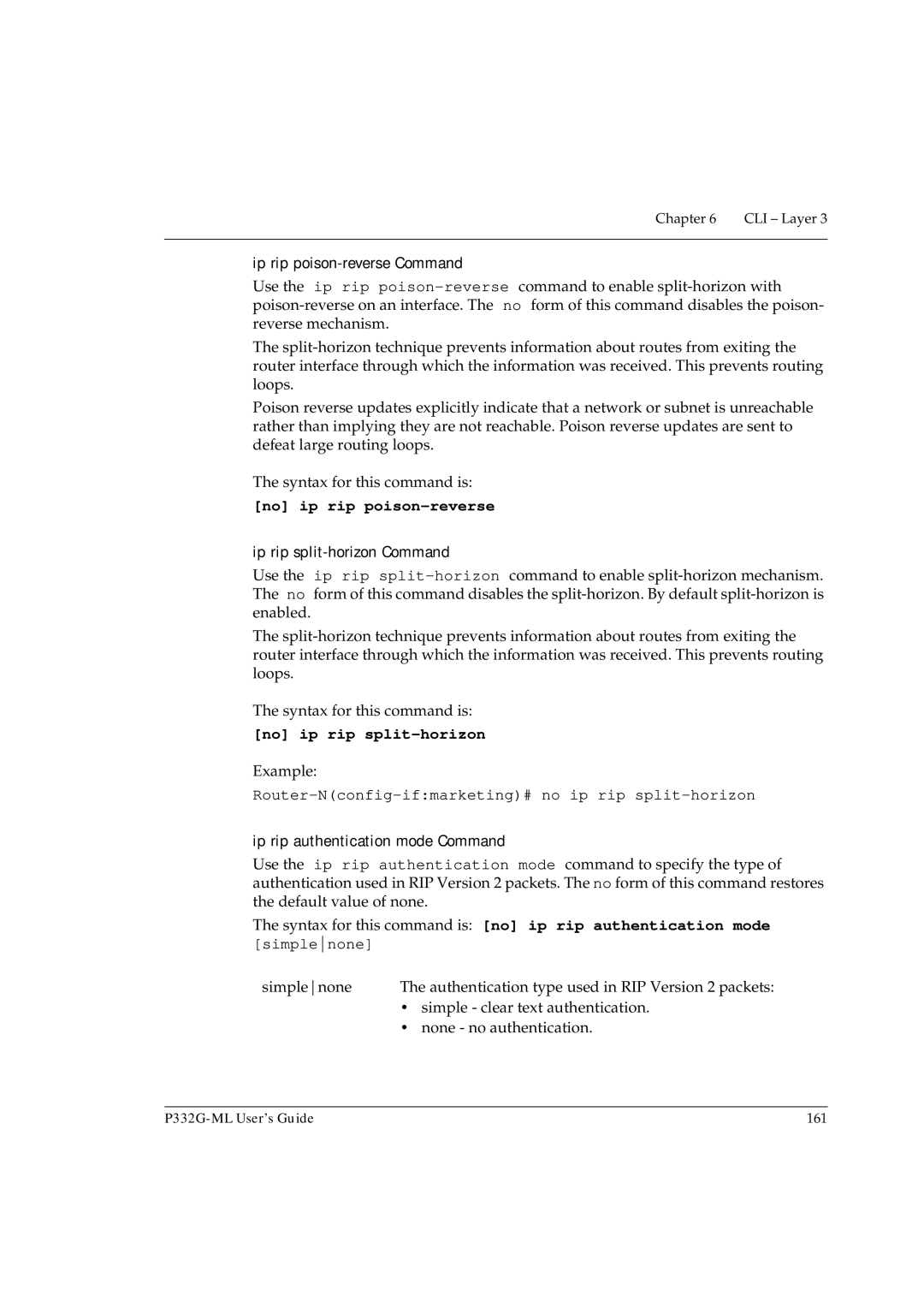 Avaya P332G-ML No ip rip poison-reverse, No ip rip split-horizon, Router-Nconfig-ifmarketing# no ip rip split-horizon 