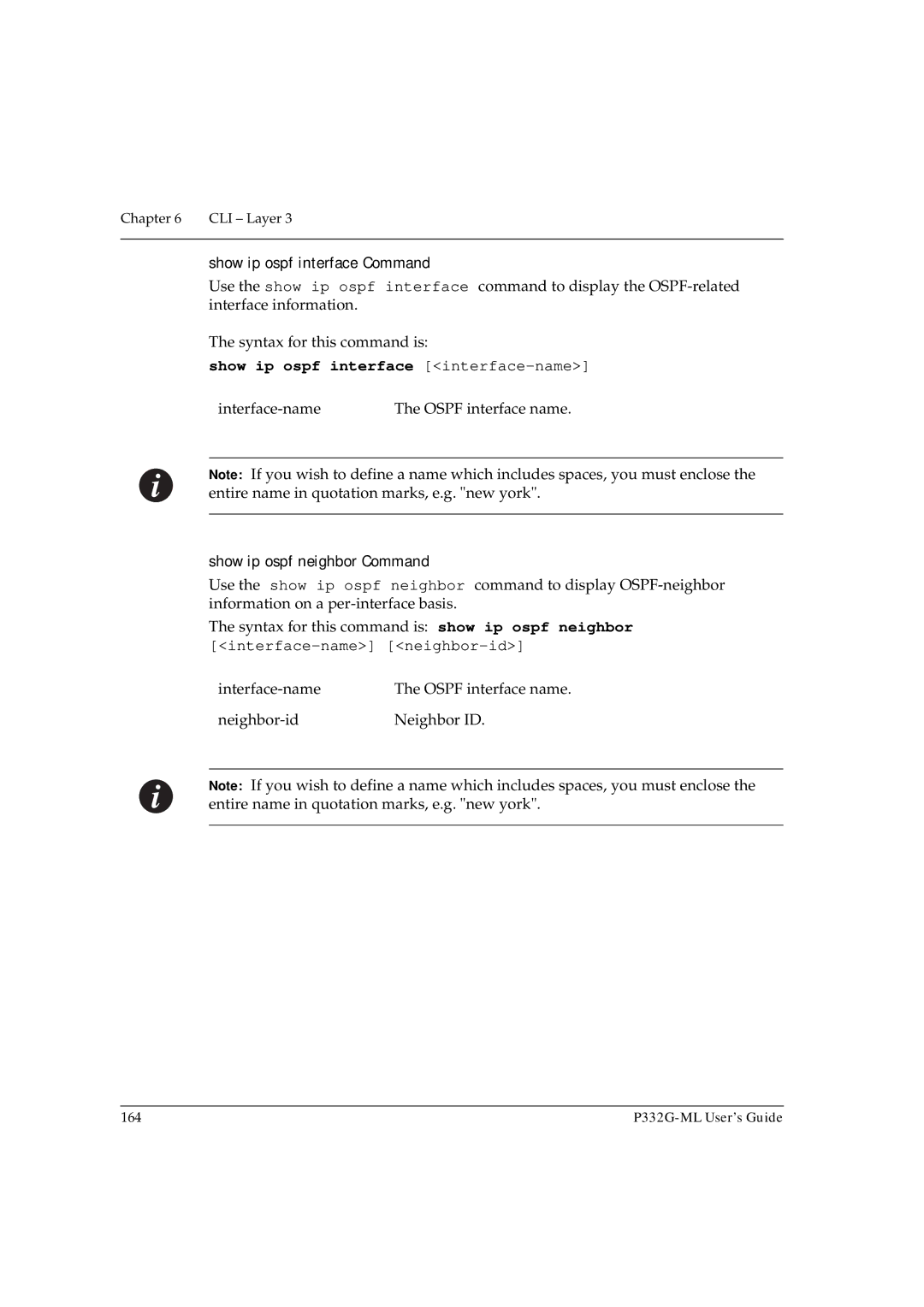 Avaya P332G-ML manual Show ip ospf interface Command, Show ip ospf interface interface-name, Show ip ospf neighbor Command 