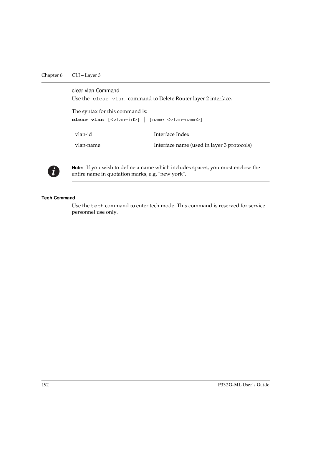 Avaya P332G-ML manual Clear vlan Command, Clear vlan vlan-id name vlan-name 