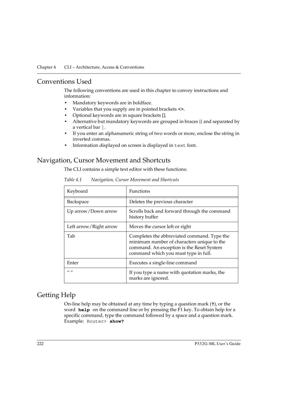 Avaya P332G-ML manual Conventions Used, Navigation, Cursor Movement and Shortcuts, Getting Help 