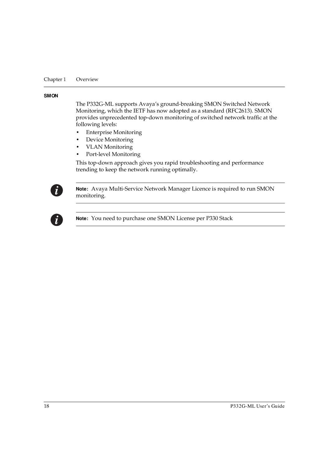 Avaya P332G-ML manual Smon 