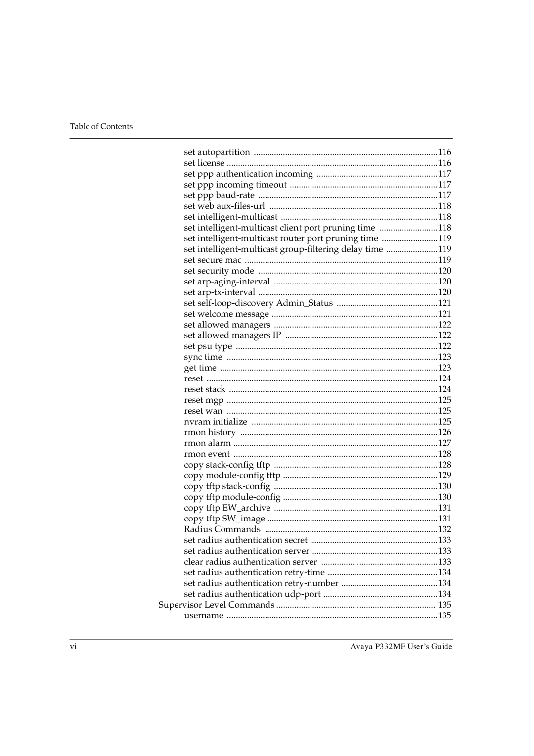 Avaya P332MF manual Table of Contents 