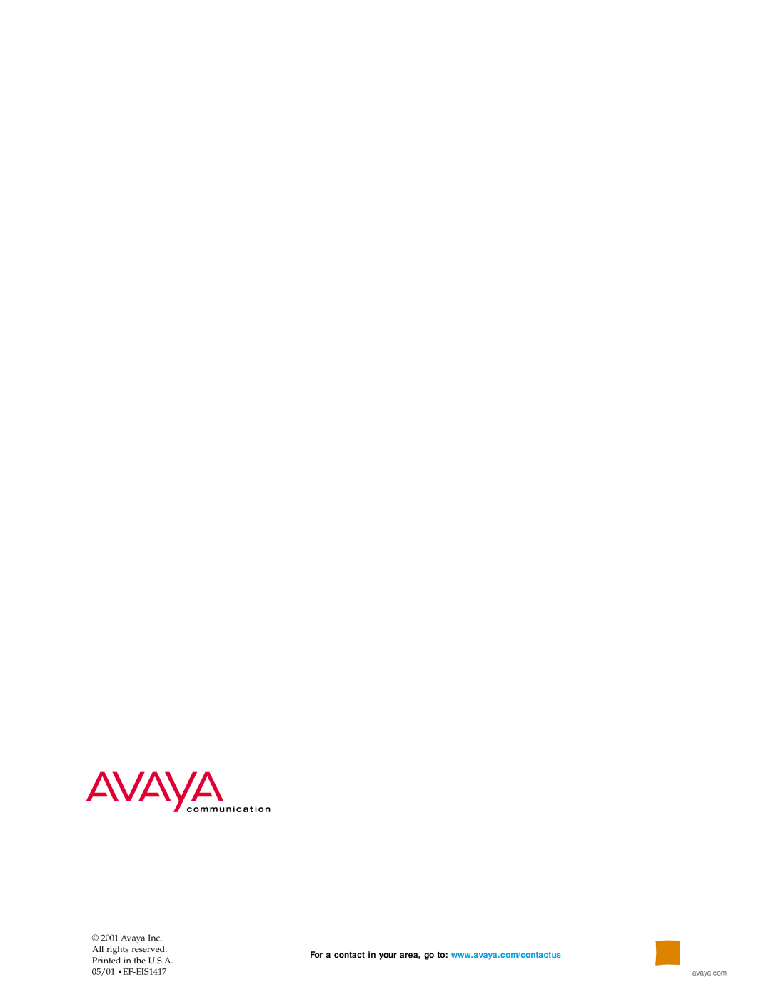 Avaya P333R-LB manual Avaya Inc All rights reserved 05/01 EF-EIS1417 