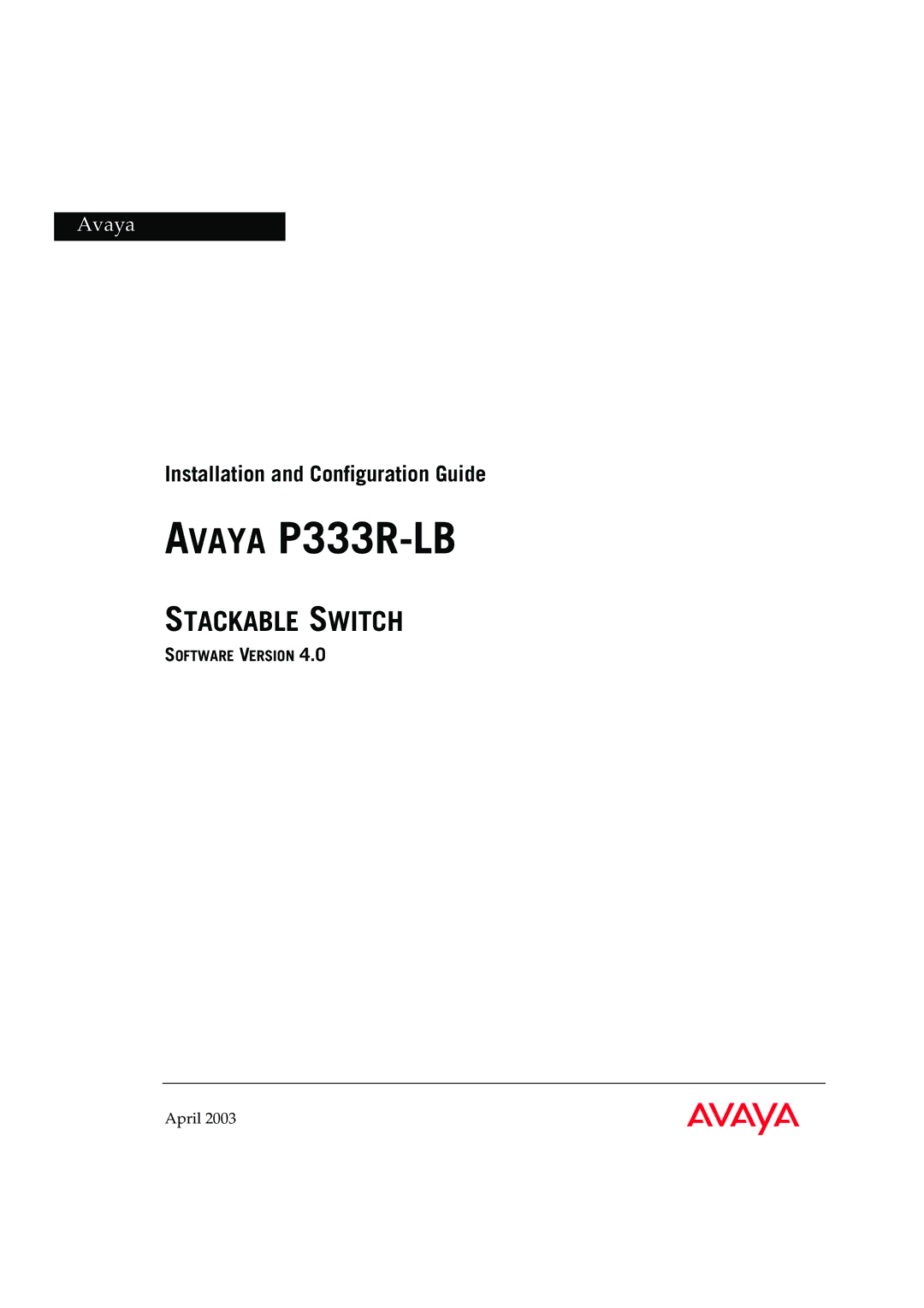 Avaya manual Avaya P333R-LB 