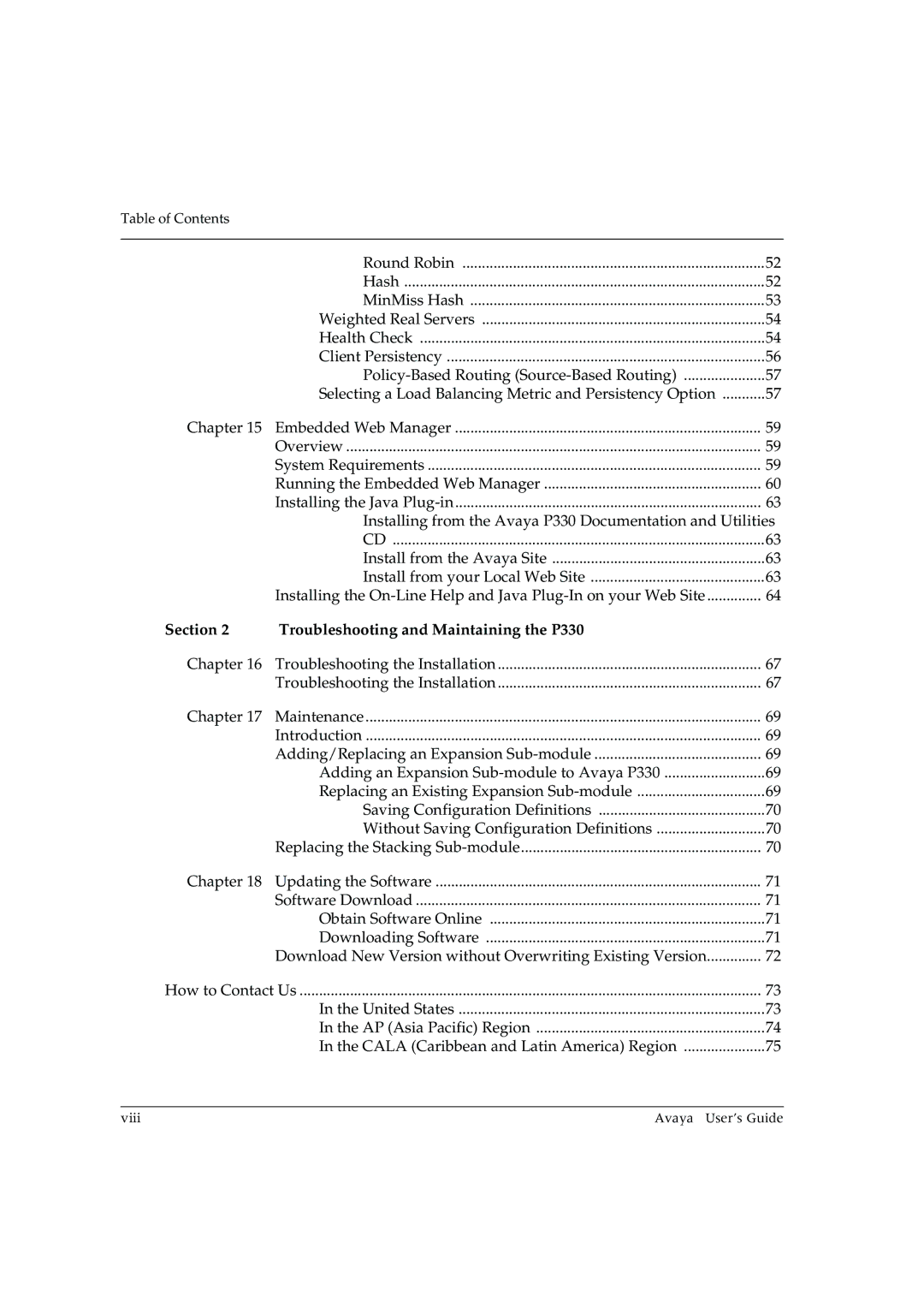 Avaya P333R-LB manual Section Troubleshooting and Maintaining the P330 