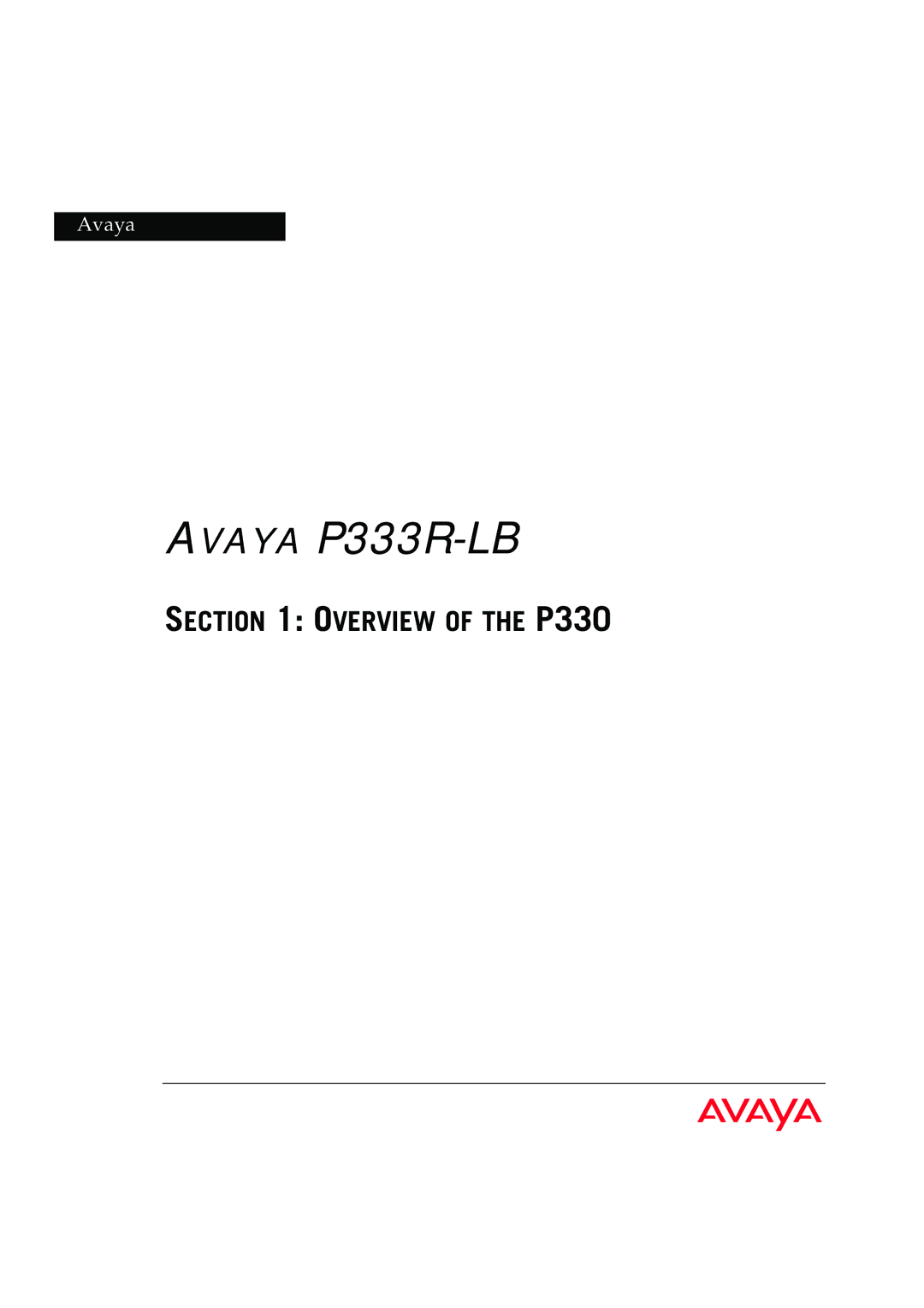 Avaya manual Avaya P333R-LB 