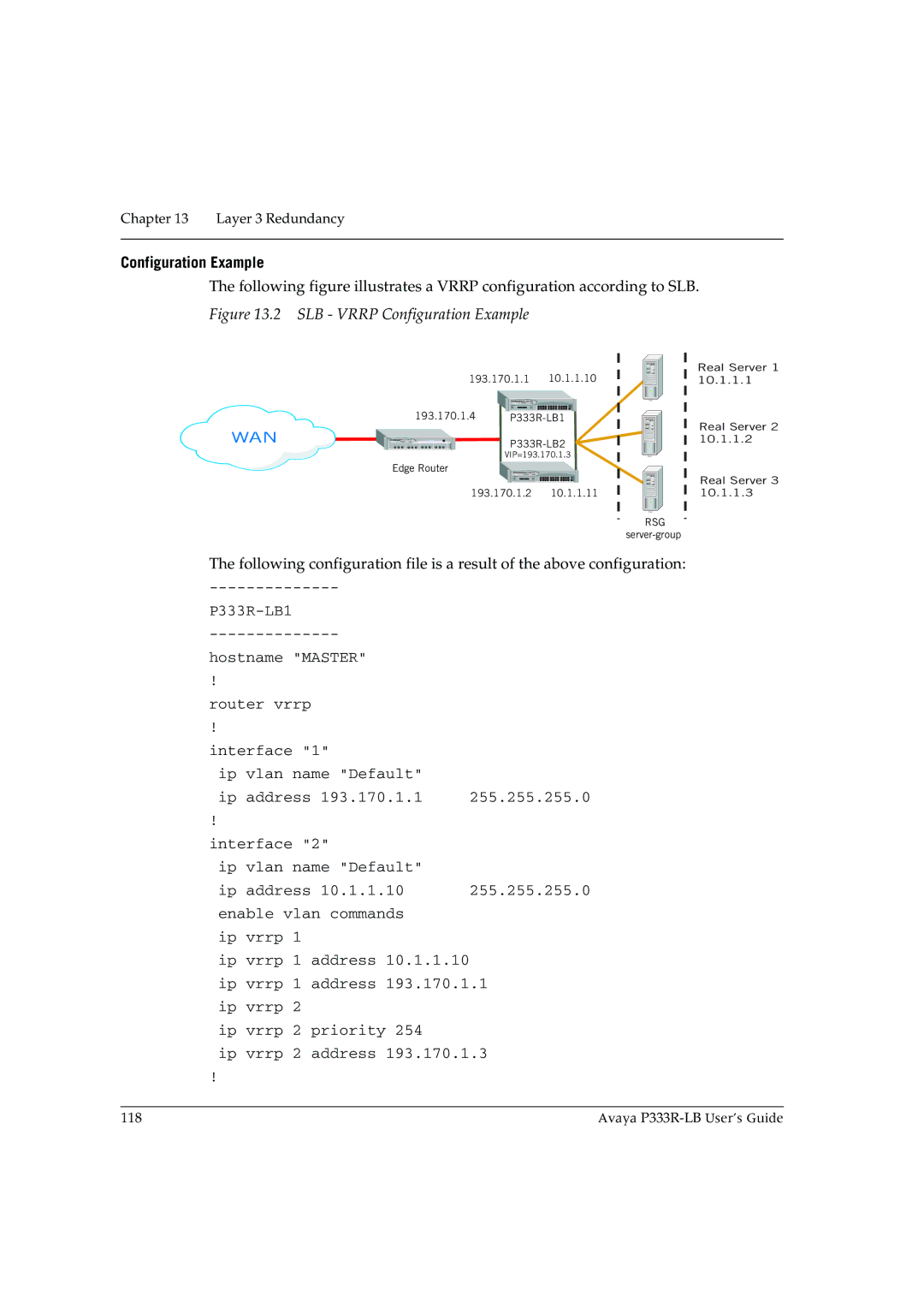 Avaya P333R-LB manual Configuration Example, Wan 