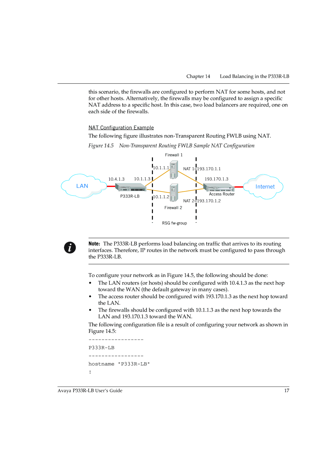 Avaya P333R-LB manual Internet, NAT Configuration Example 