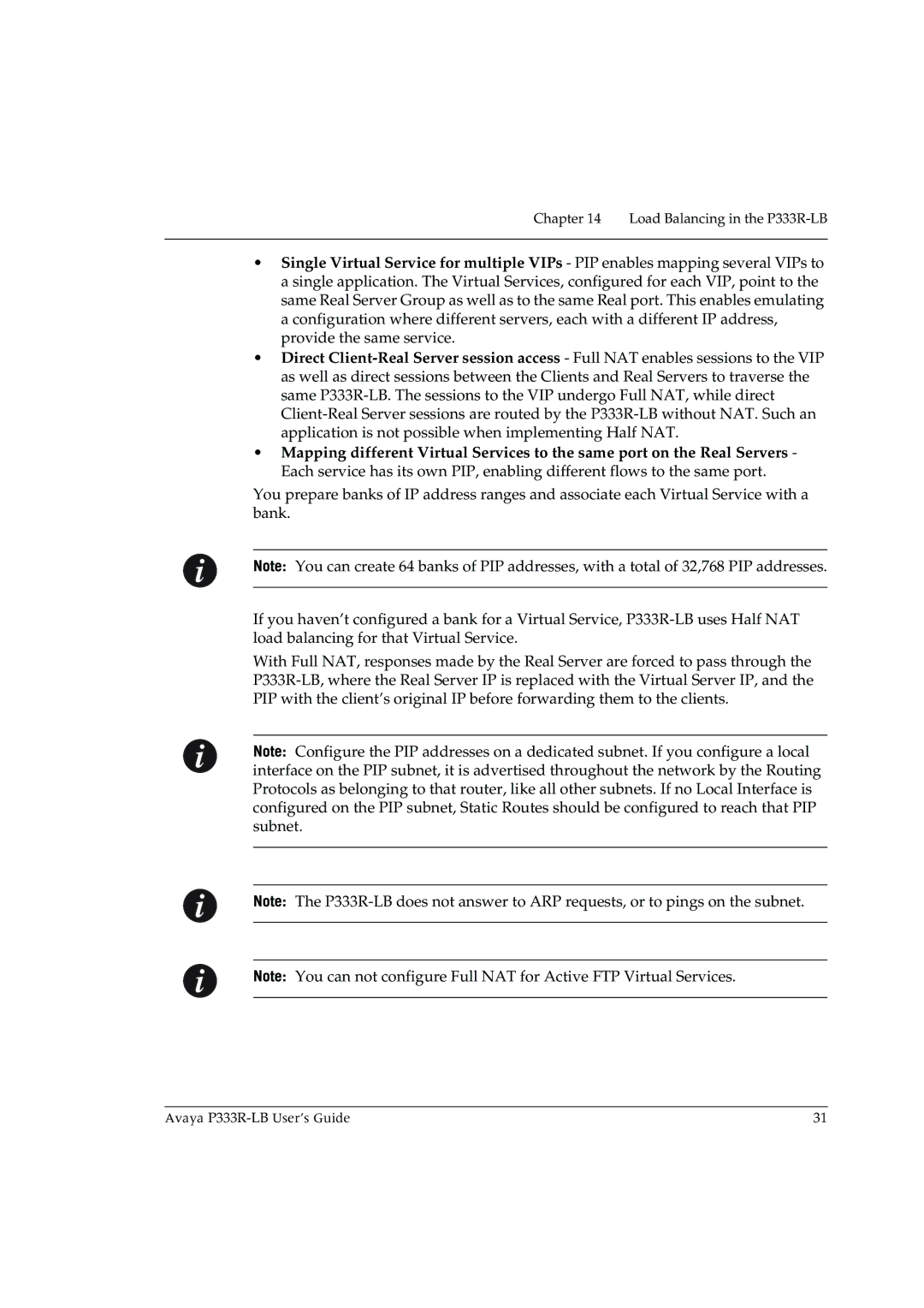 Avaya manual Load Balancing in the P333R-LB 