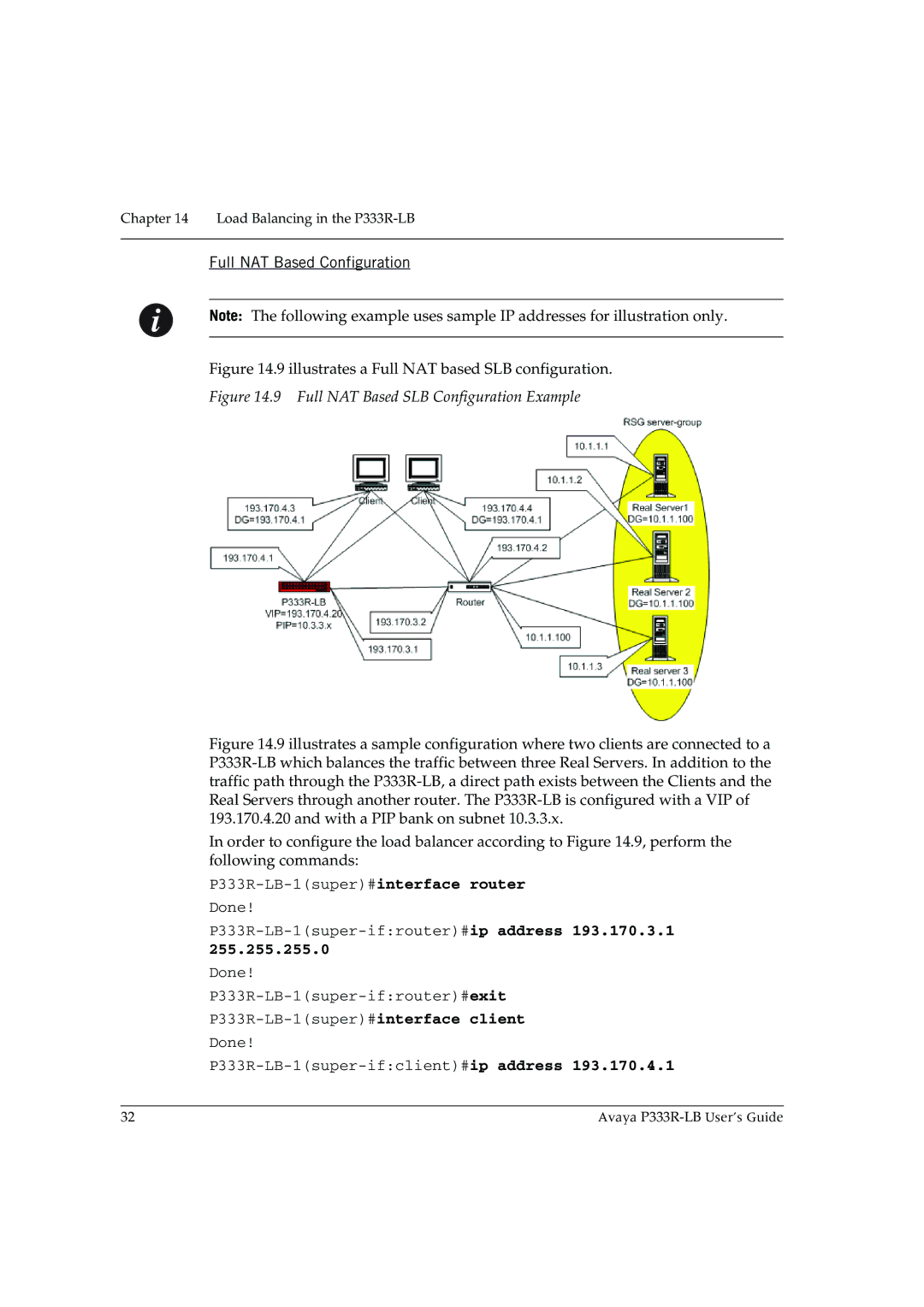 Avaya P333R-LB manual Full NAT Based Configuration, 255.255.255.0 