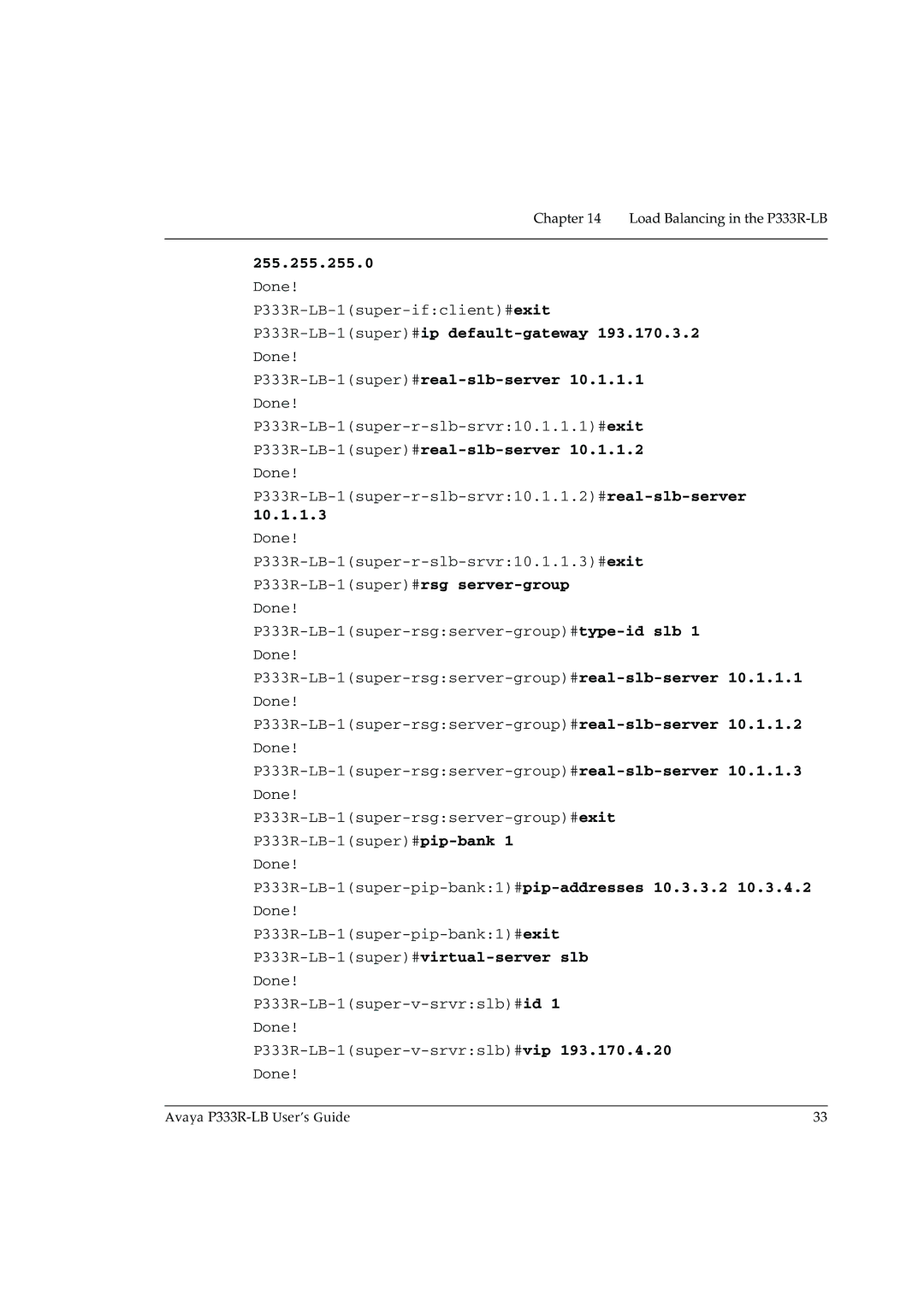 Avaya manual Done P333R-LB-1super-ifclient#exit 