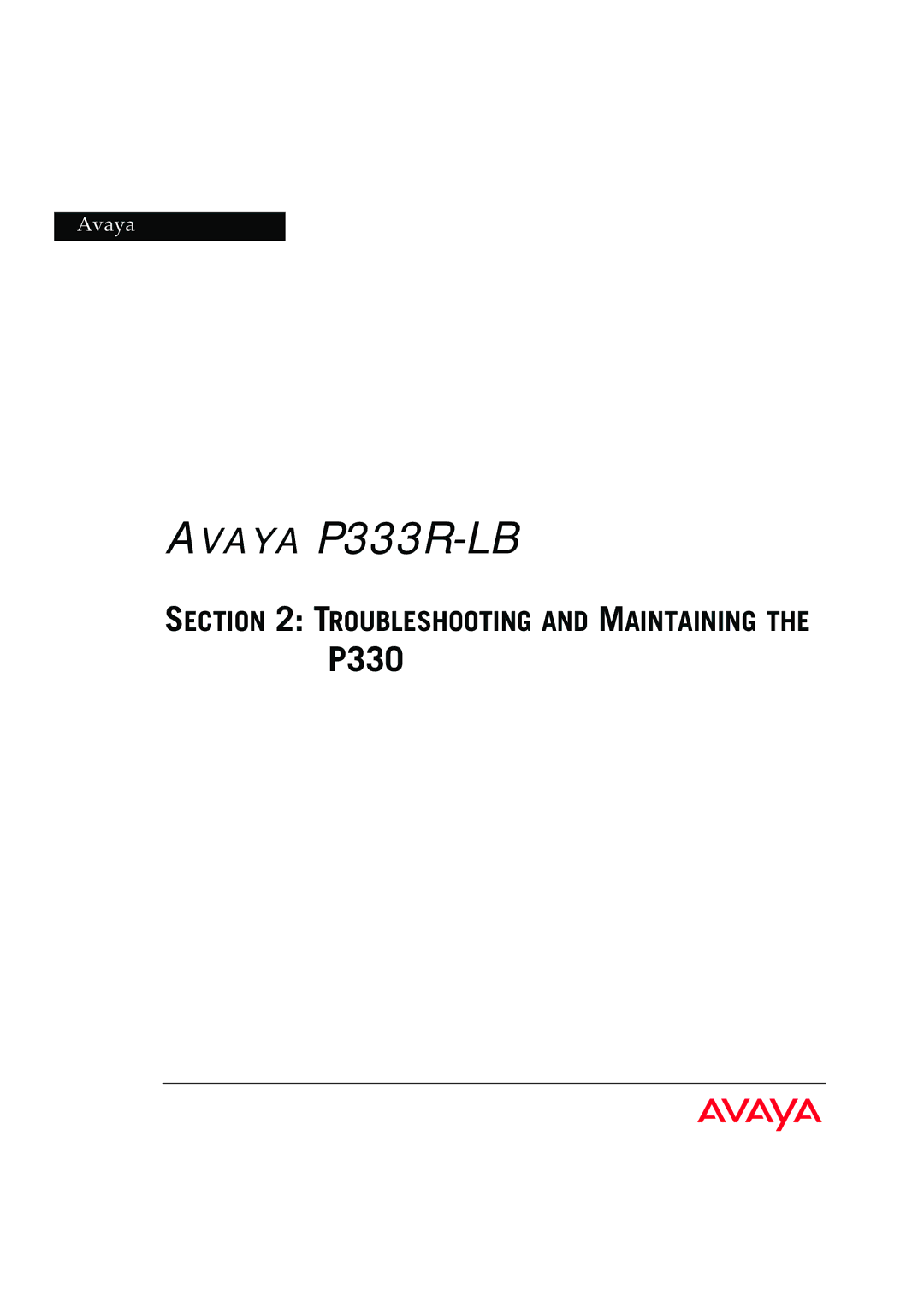 Avaya P333R-LB manual P330 