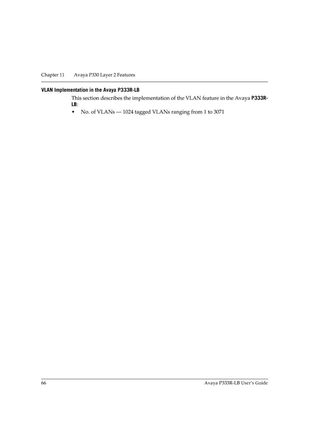 Avaya manual Vlan Implementation in the Avaya P333R-LB 