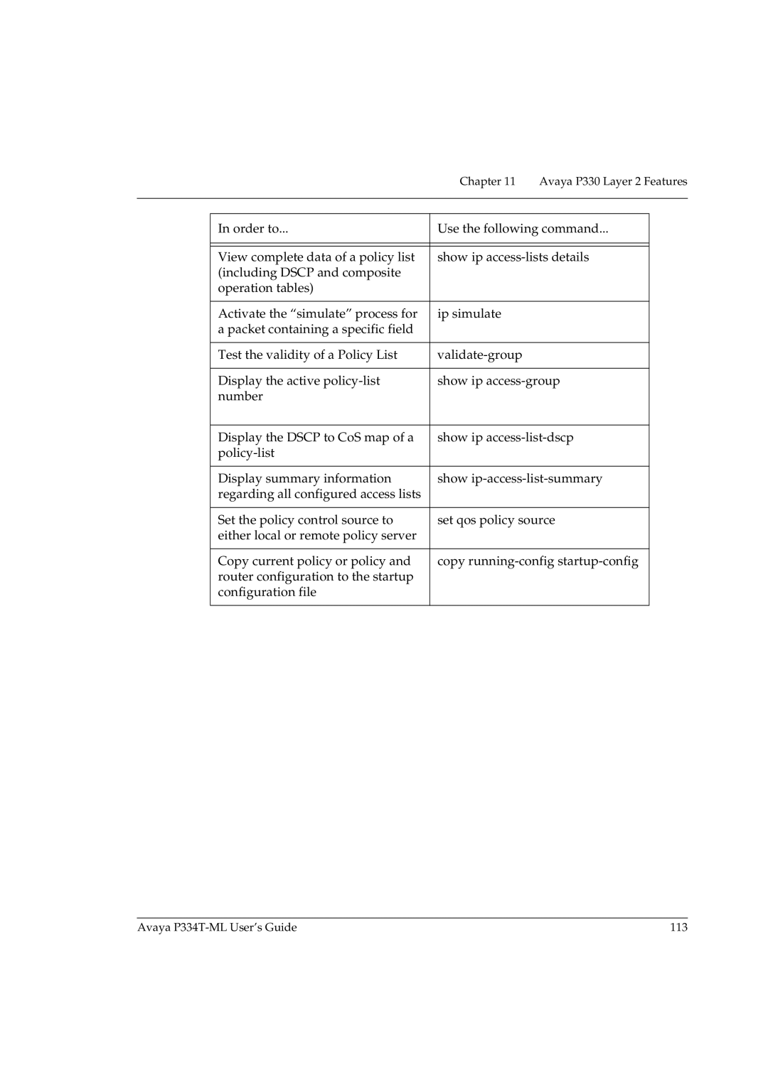 Avaya manual Avaya P334T-ML User’s Guide 113 